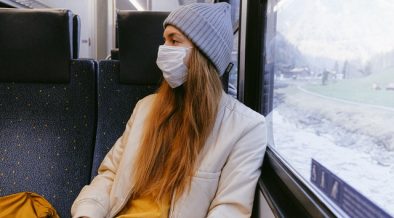 Woman In Gray Knit Cap And Beige Coat 3962212